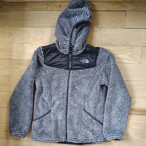 THE NORTH FACE Girls OSO Full Zip Hoodie, Gray Stripe,  Size L (14/16)